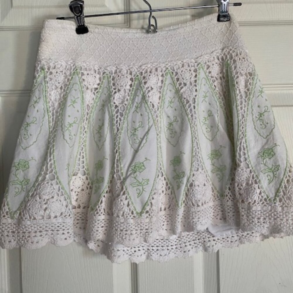 Free People Crochet Mini Skirt Women's Size 6